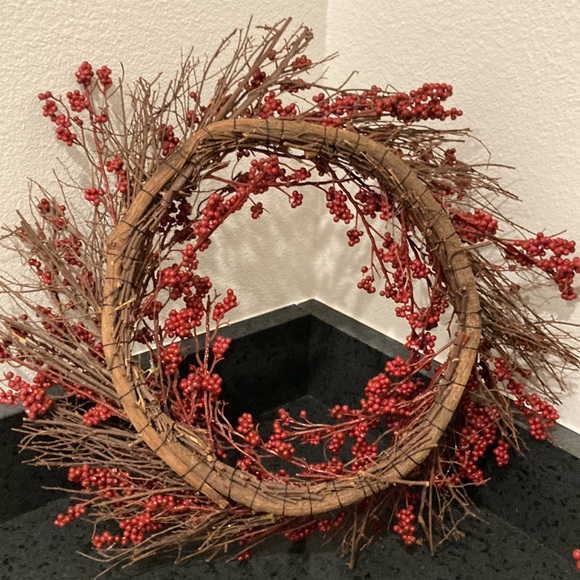 Pacific Rim | Holiday | Grapevine Wreath With Red Berries | Poshmark